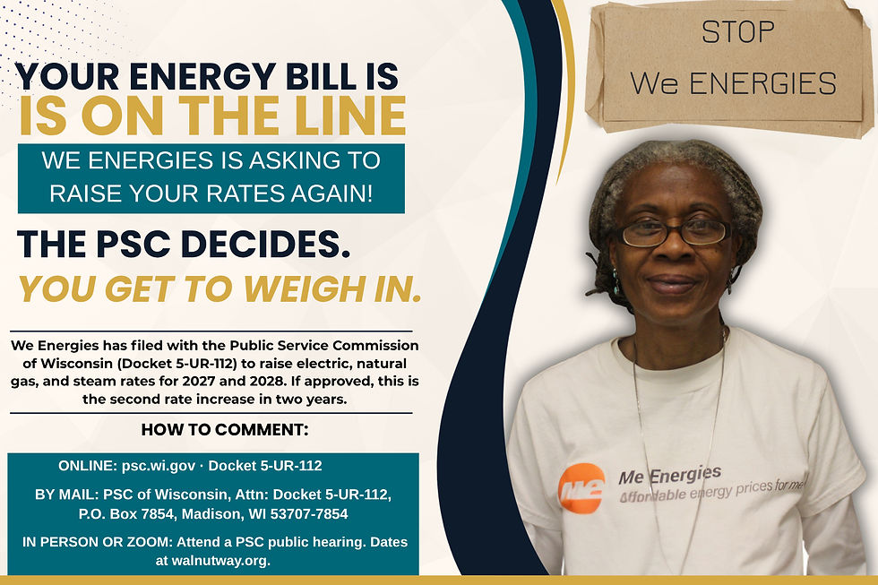 Public Hearing · We Energies 2027–2028 Rate Case · Milwaukee