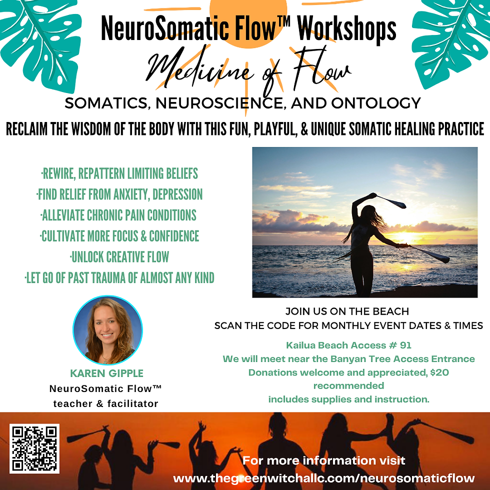 Workshop flier on NeuroSomatic Flow™️