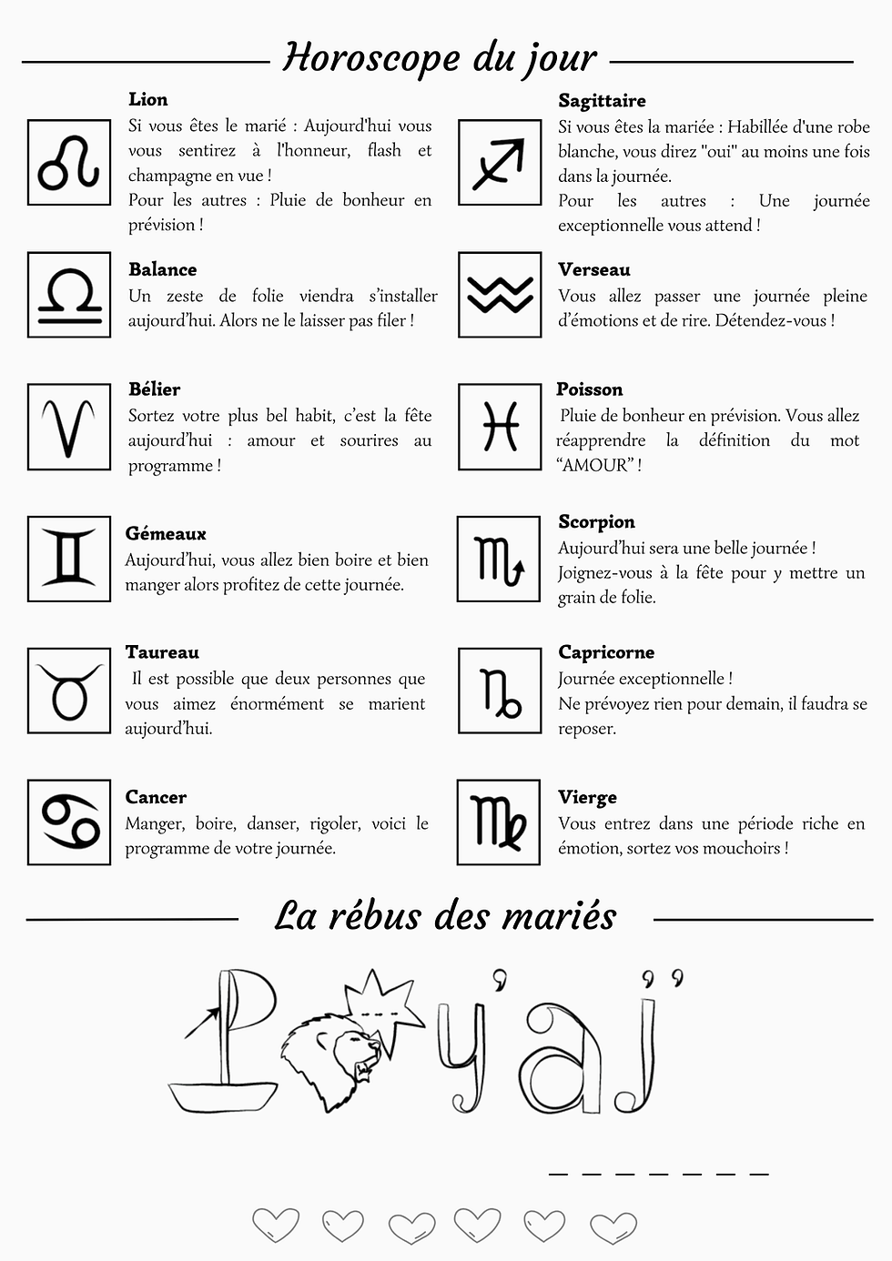 Miniature : A4 Gazette Mariage 6 pages