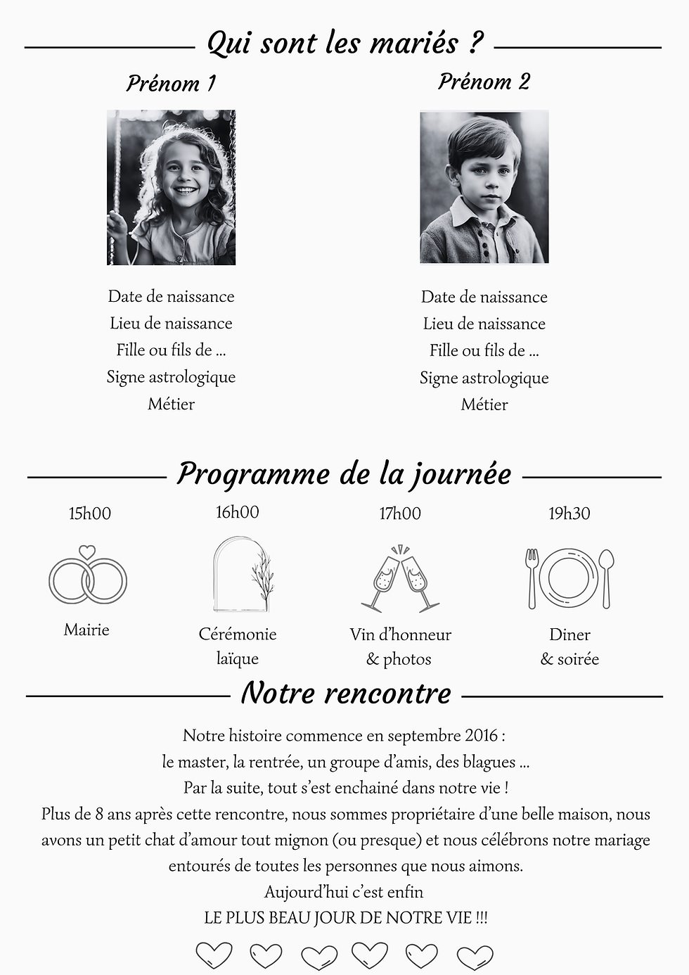 Miniature : A5 Gazette Mariage 8 pages