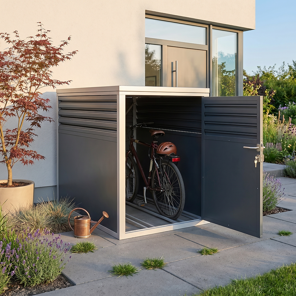 Fahrradbox vor dem Haus