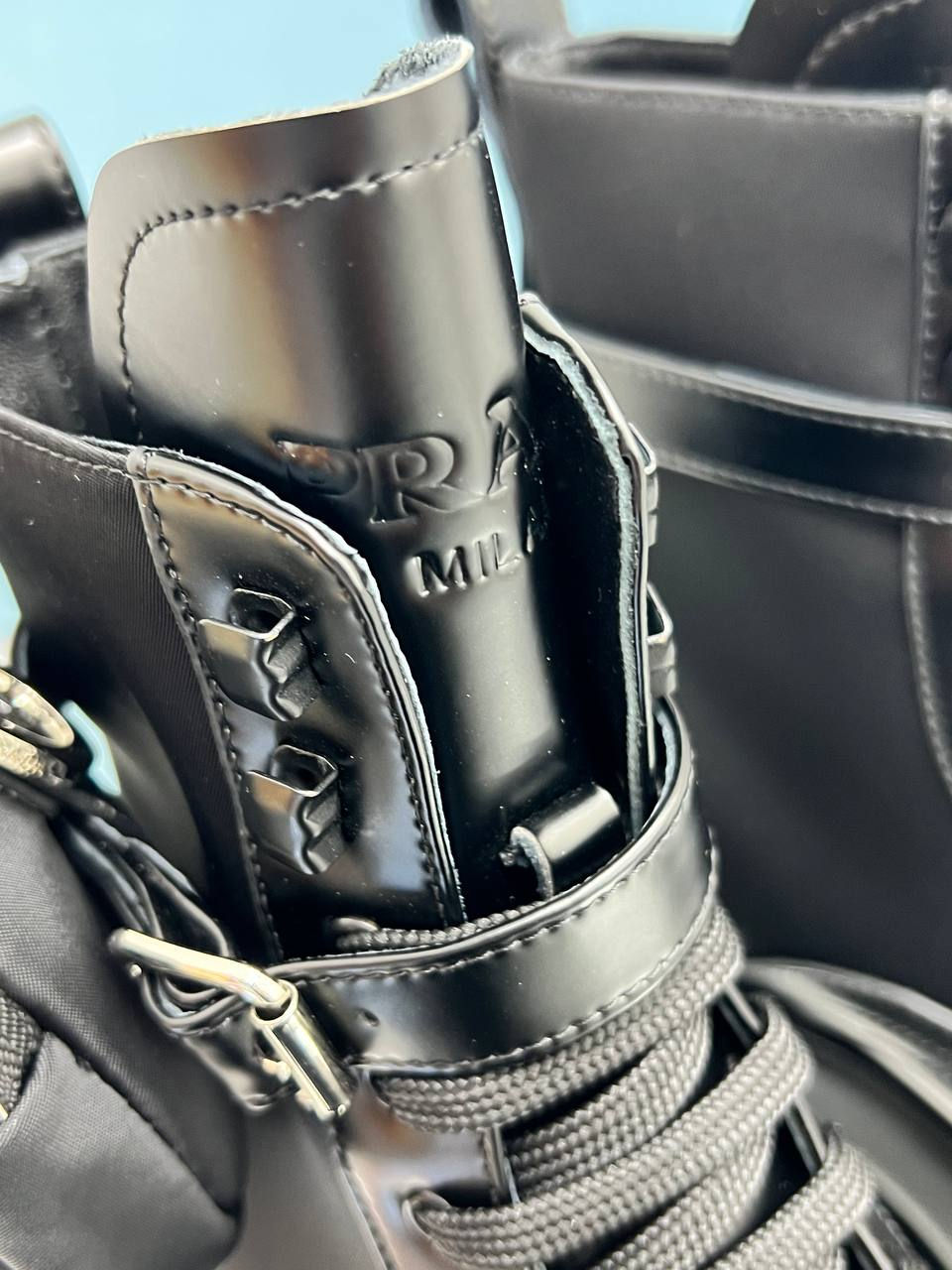 Thumbnail: MONOLITH BRUSHED ROIS LEATHER AND NYLON BOOTS
