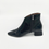 Küçük resim: Women’s black patent leather low heel ankle boot – profile view