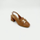 Miniatura: Elegant women’s tan leather loafer slingback – angled view