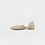 Miniatura: Beige Leather D’Orsay Flats – Minimal Elegance with Front Detail
