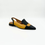 Miniaturbild: Slingback-Ballerinas aus schwarzem und senfgelbem Leder – Colorblock-Eleganz mit 2 cm Absatz