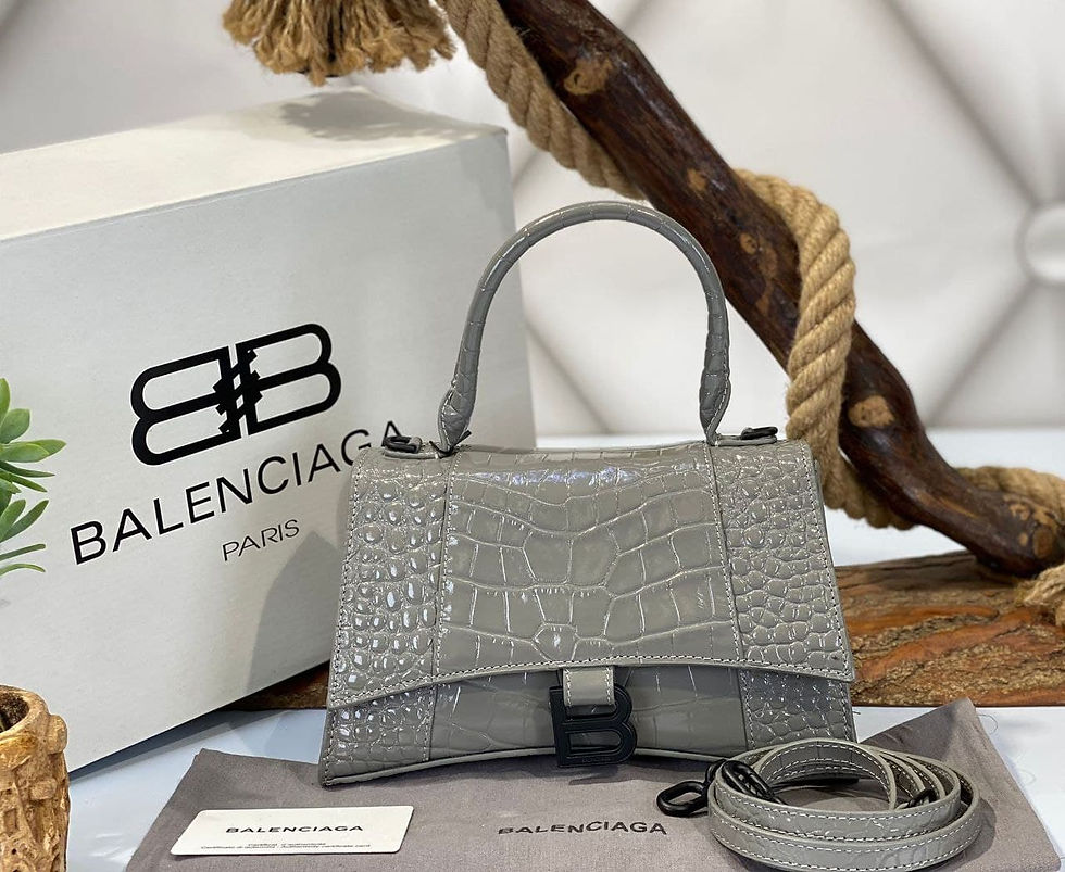 Thumbnail: HOURGLASS SMALL TOP HANDLE BAG CROC