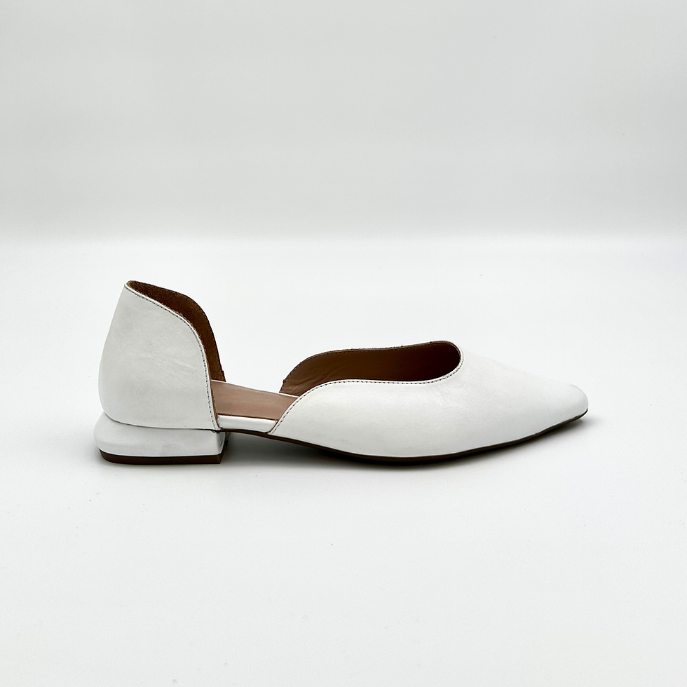 White Leather D’Orsay Flats – Minimal Chic with 2cm Heel