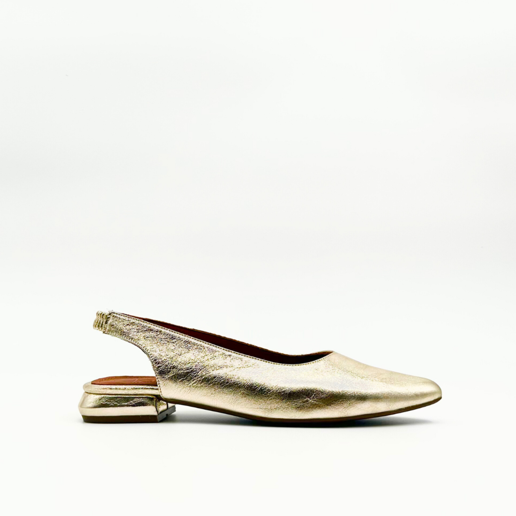 Gold Leather Slingback Flats – Radiant Minimalism with Chic Comfort