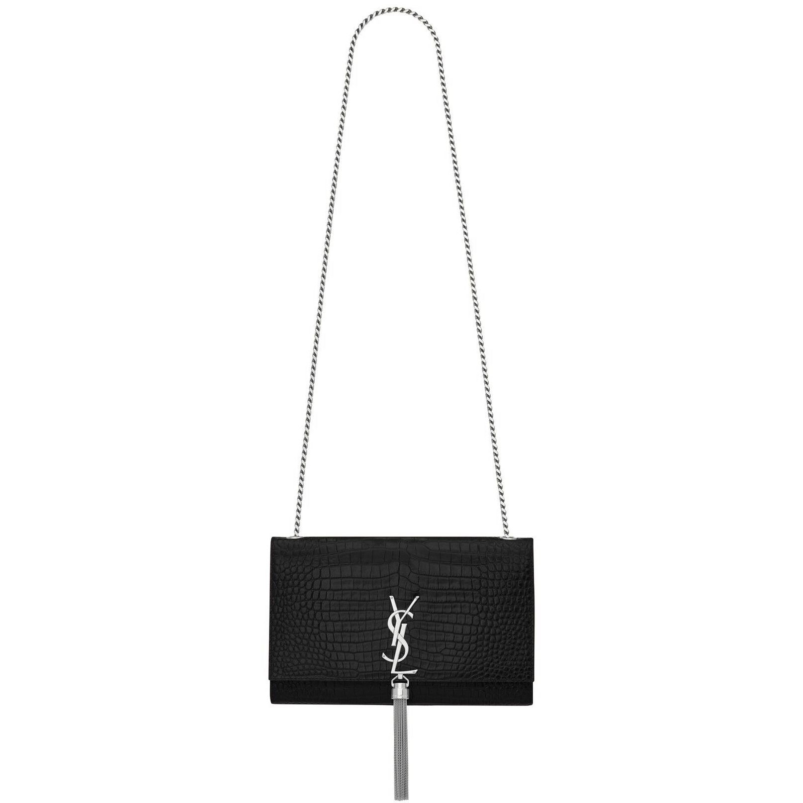 KATE MEDIUM WITH TASSEL IN EMBOSSED CROCODILE SHINY LEATHER