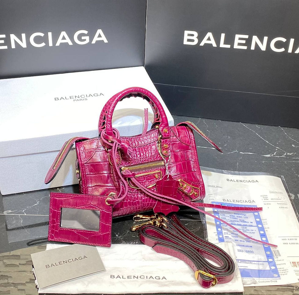 Thumbnail: BALENCIAGA Neo Classic City Nano Croc Leather Bag