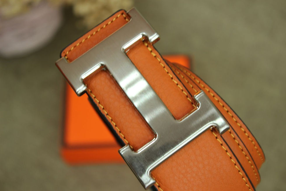Thumbnail: H BELT BUCKLE LEATHER STRAP