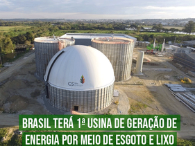 Brasil terá primeira usina de geração de energia por meio de esgoto e lixo orgânico