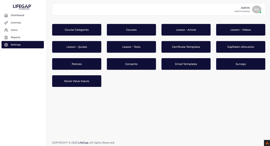 LifeGap Backend Dashboard