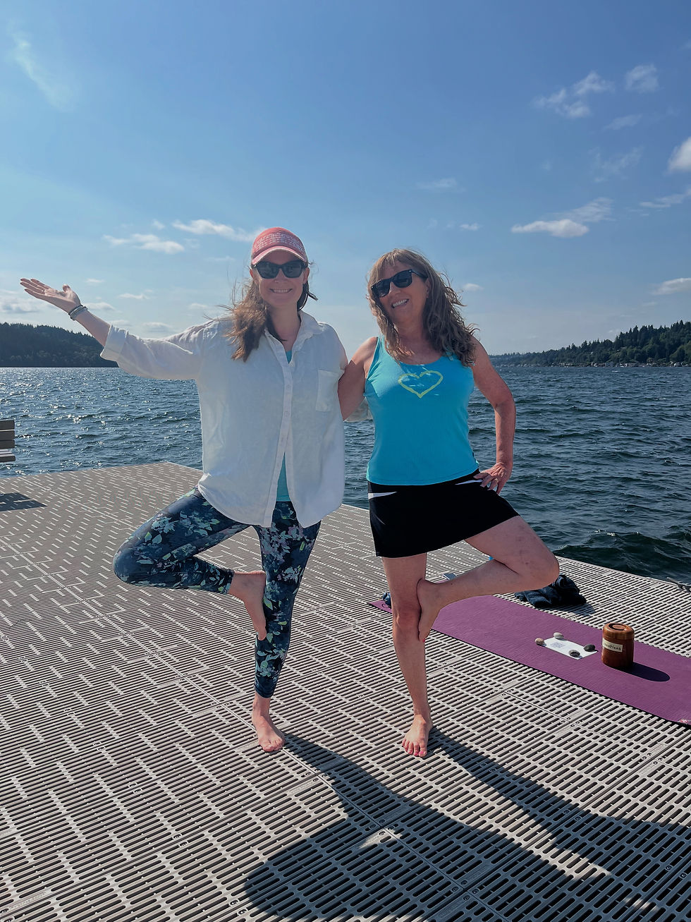 Yoga on the dock with my awesome teacher, Adrian. Namaste!