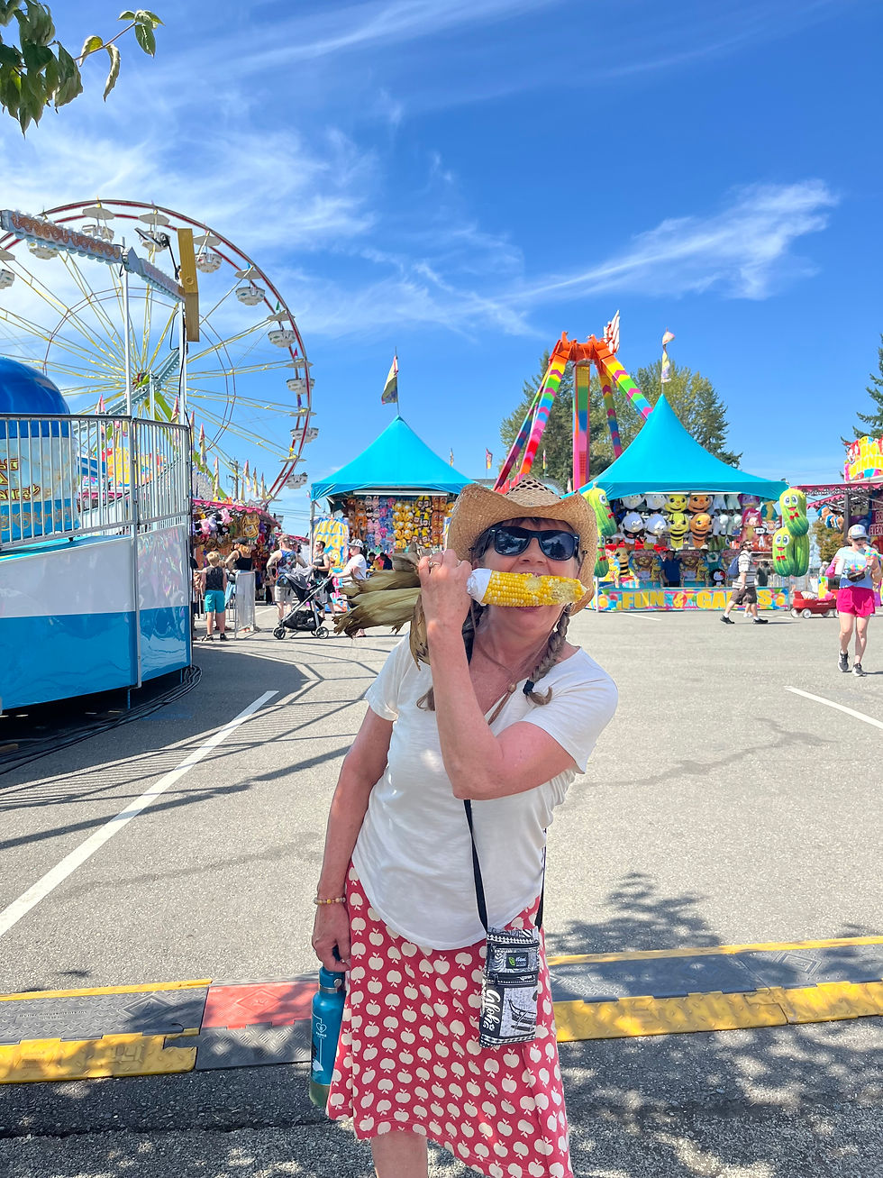 Evergreen State Fair in Monroe, WA...yummy corn on the cob!