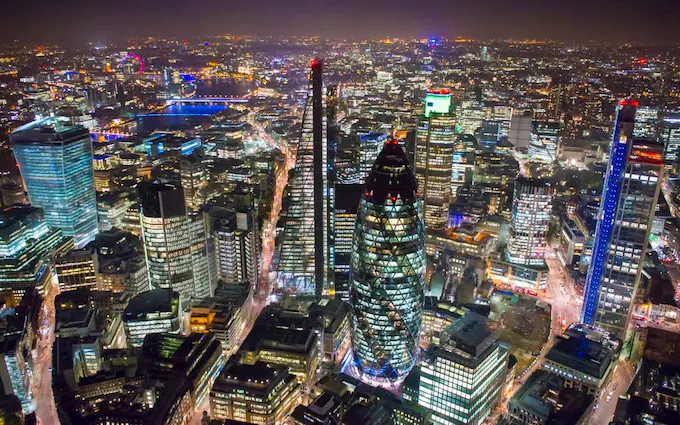 City of London Nighttime sky-scrapers
