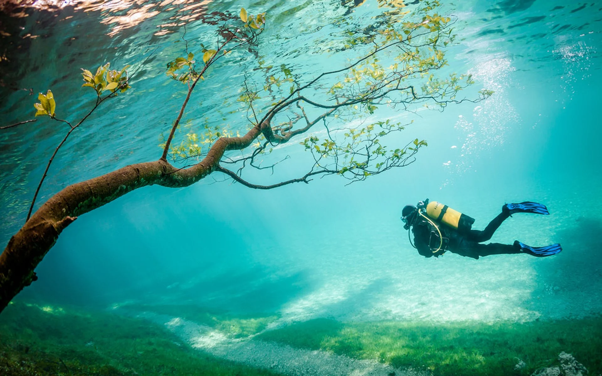 Styria during spring turns Green Lake Park into a lake
