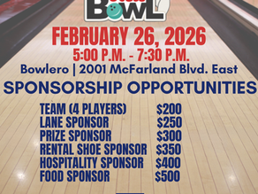 Seeking sponsorships for upcoming Let's Bowl Event