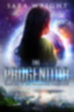 The cover of The Progenitor - A girl looking off toward a planet while spaceships doc below her.