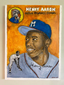 Home Run King Hank Aaron Milwaukee Braves artwork. 