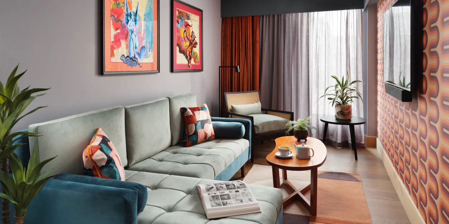 Living area at Malmaison Deansgate Manchester Hotel