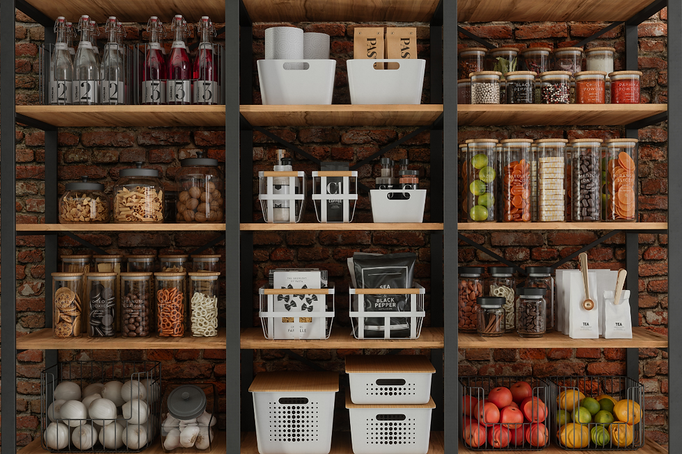 Neatly organised pantry in Melbourne home
