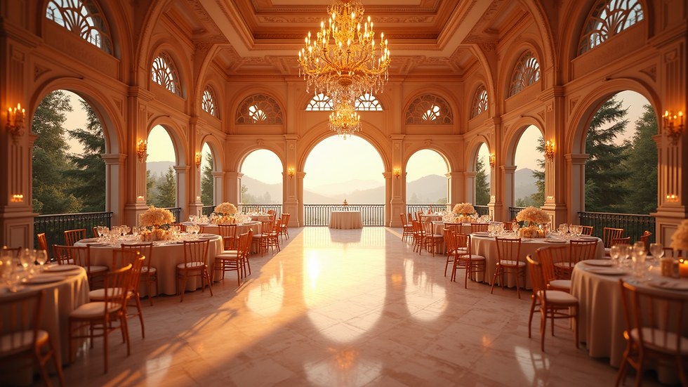 Eye-level view of a beautifully decorated event space