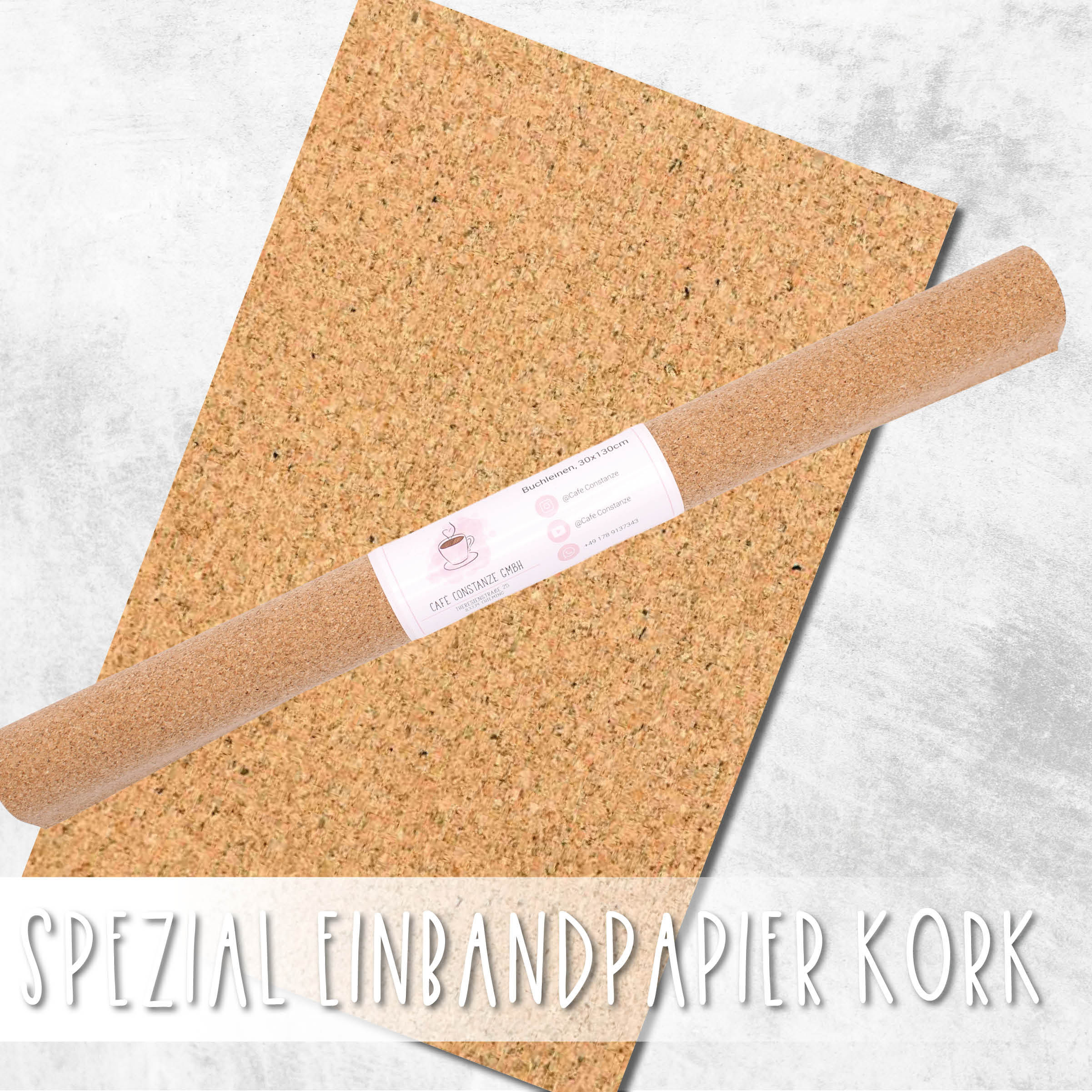 Spezial Einbandpapier Kork 30x100cm