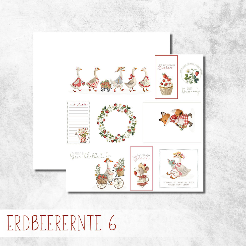 Miniaturbild: Designpapier "Erdbeerernte“