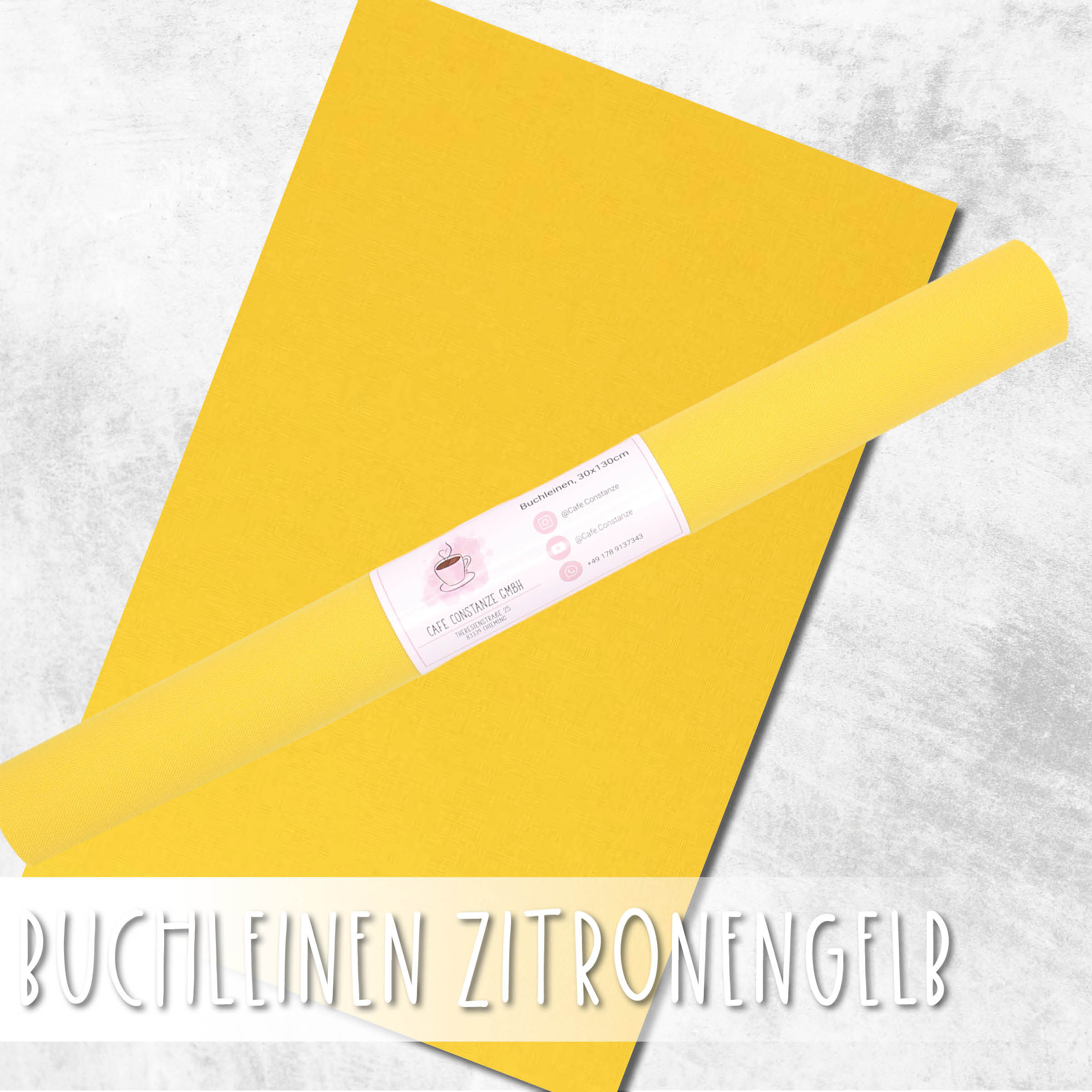 Buchleinen zitronengelb 30x130cm