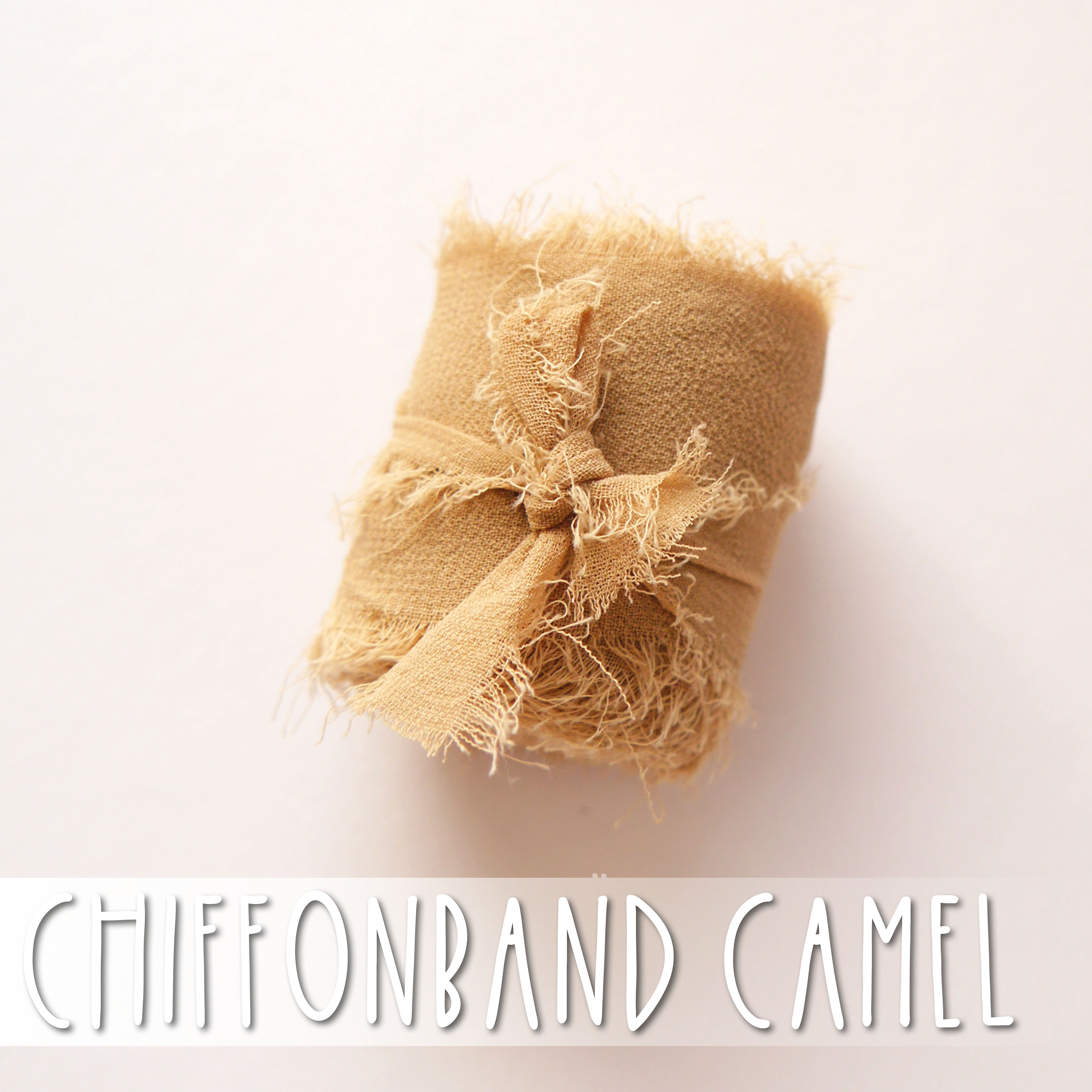 Chiffonband mit Fransen camel