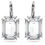 Miniatyrbilde: Swarovski øredobber Millenia drop earrings Octagon cut, White, Rhodium plated