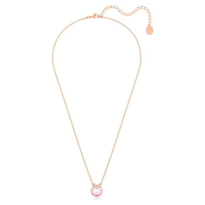 Swarovski smykke Bella V pendant Round cut, Pink, Rose gold-tone plated