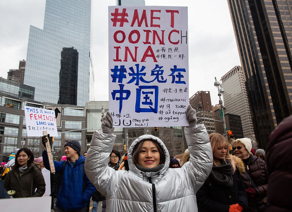 Chinese feminists at the Women's March in New York City, January 19, 2019 (Lu 2019).