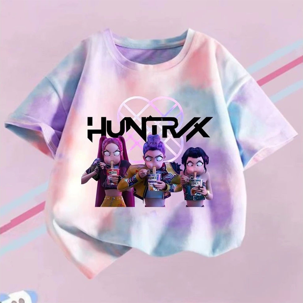 KPop Demon Hunters T-shirt Children Purple Tie-dye