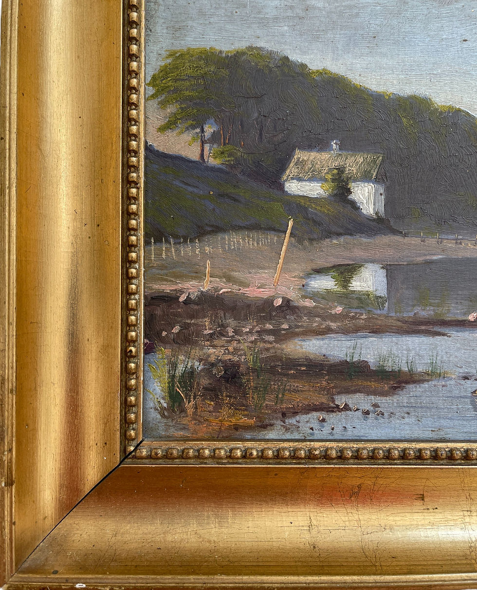 Thumbnail: Antique Swedish Lake Scene by E. Oresen, 1901