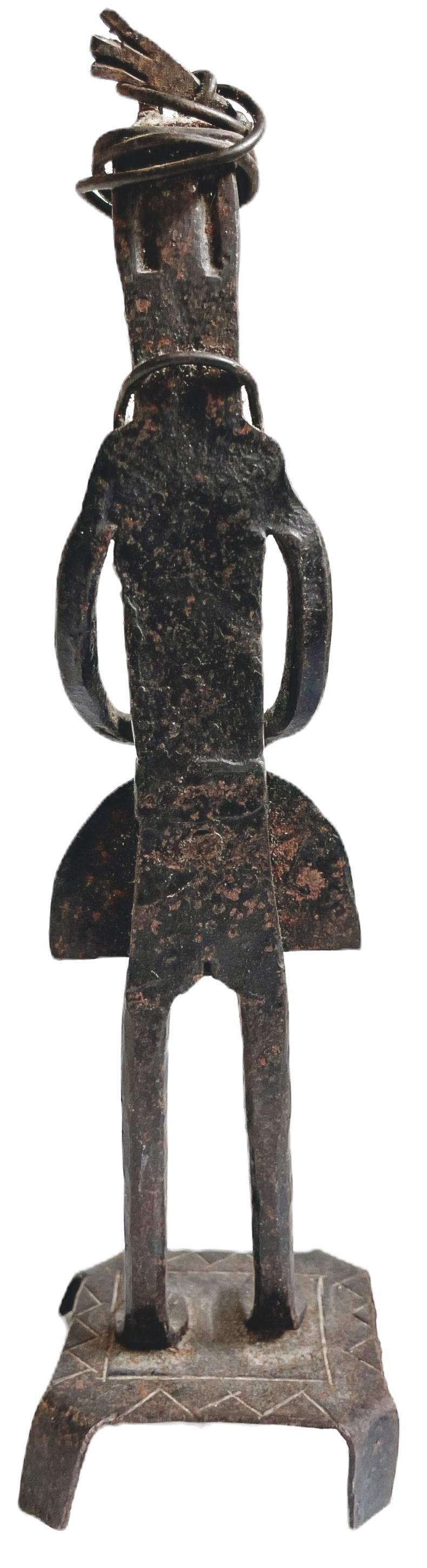 Thumbnail: Old Folk Art Sculpture of A Man Playing An Instrument