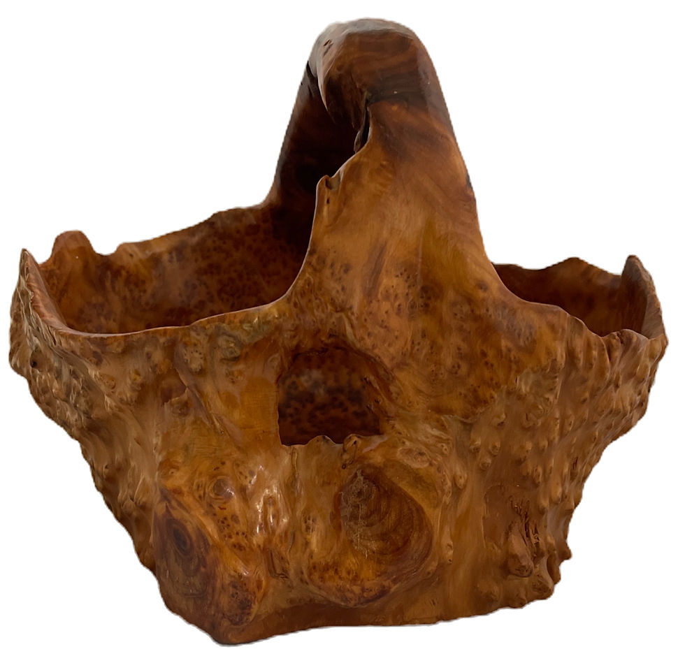 Thumbnail: Large Scandinavian Burr Wood Basket
