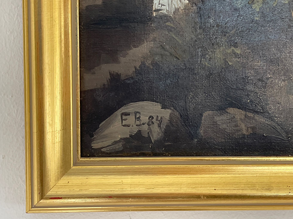 Thumbnail: Antique Oil "Christmas Eve at La Dent Du Midi" by Swedish Artist Ellin Billing