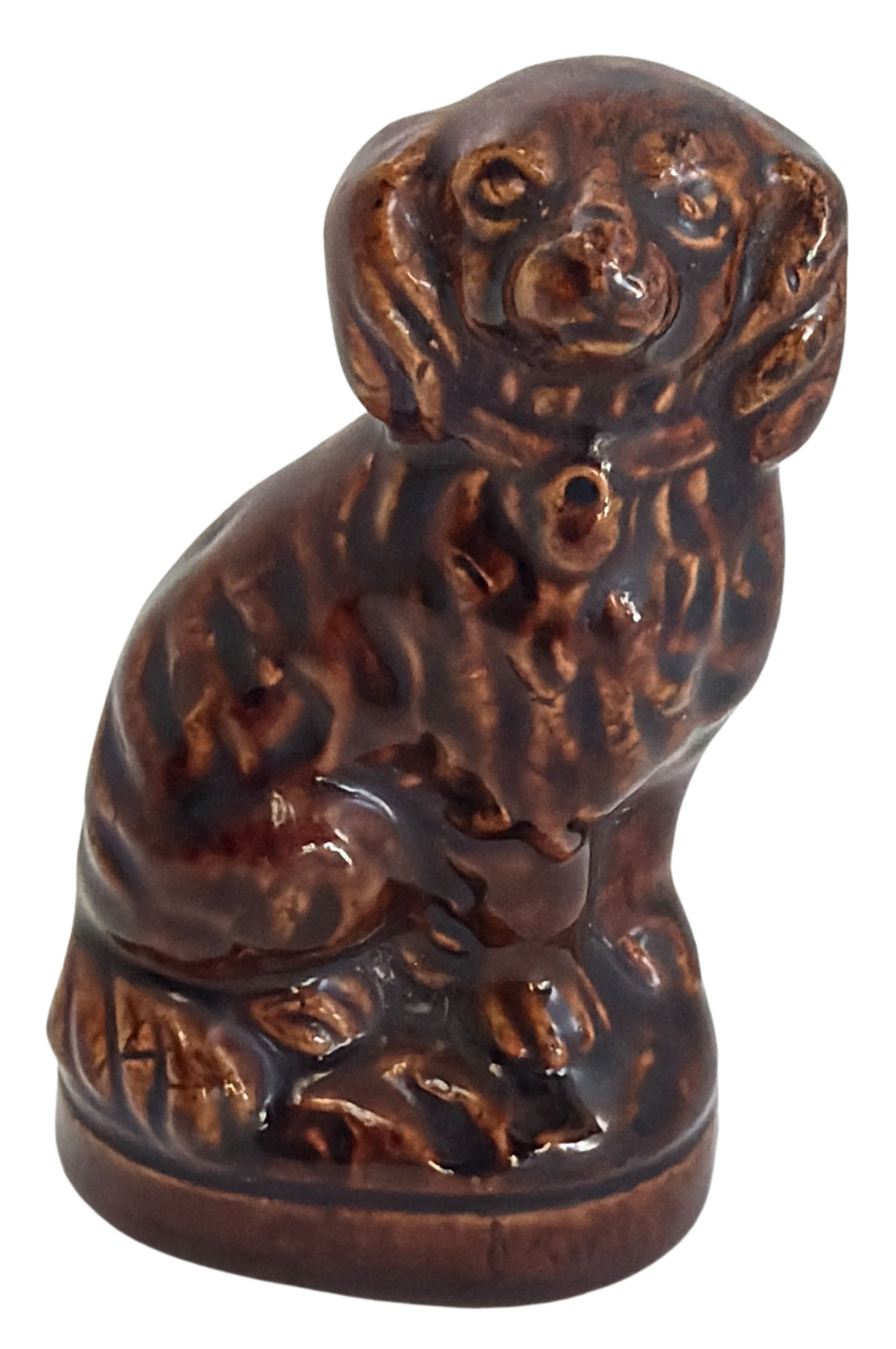 Small English Spaniel-Style pottery Dog, 19th Century