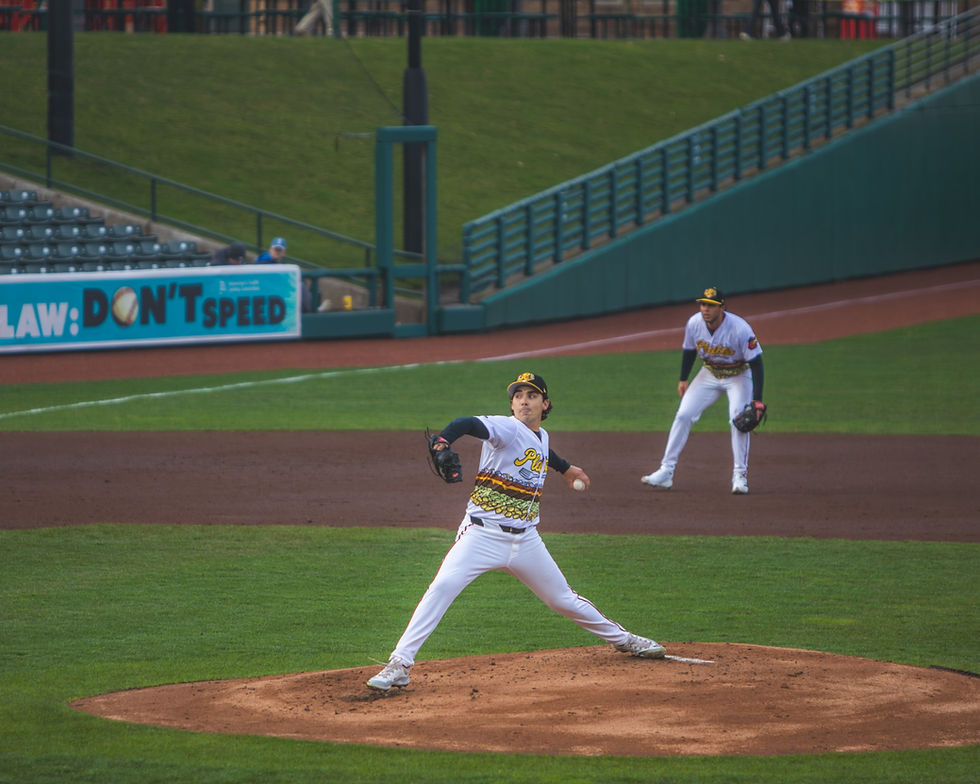 Andrew Alverez pitching on Thursday, April 2nd, 2026 (Photo: Nicole Bowland)