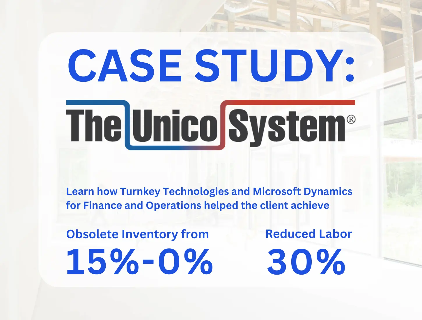 Learn how Turnkey and Dynamics 365 Finance and Operations helped the client achieve obsolete inventory from 15%-0% and reduced labor 30%.