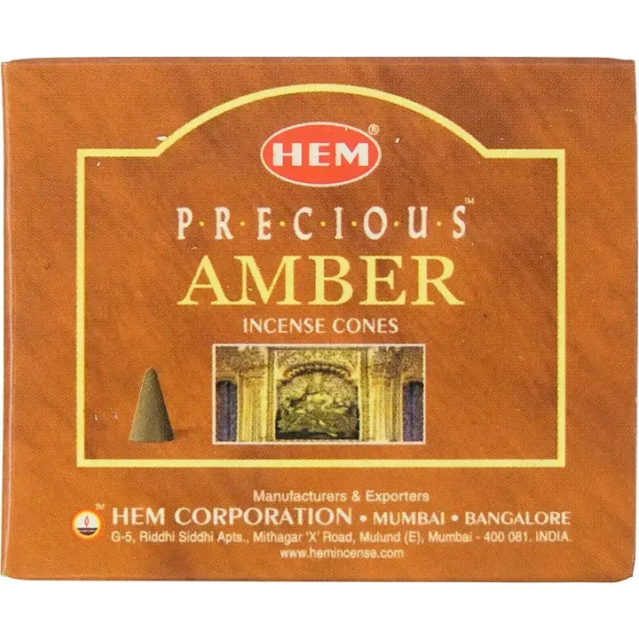 Thumbnail: A box of HEM incense cones in Precious Amber | The Witch Works KC