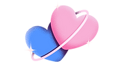 Ilustração de dois corações conectados por um anel rosa, simbolizando o pilar "CONECTAR" do design de pertencimento: vínculos e saúde social nas relações.