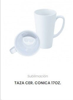 PAQUETE DE 10 TAZAS PERSONALIZABLES 17 OZ CONICAS BLANCASS