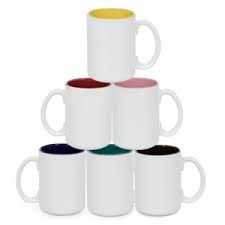 PAQUETE DE 50 TAZAS BLANCAS PERSONALIZADAS CON COLOR INTERNO 15 OZ