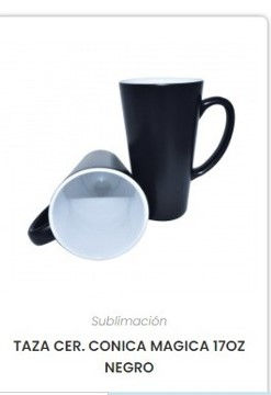 PAQUETE DE 10 TAZAS CONICAS PERSONAIZABLES 17 OZ MAGICAS NEGRA BRILLANTE
