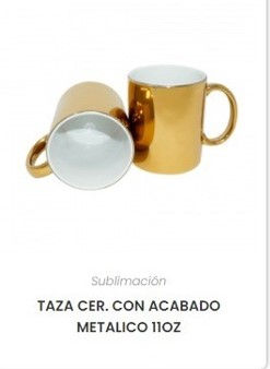 PAQUETE DE 50 TAZAS PERSONALIZABLES CON ACABADO METÁLICO 11 OZ