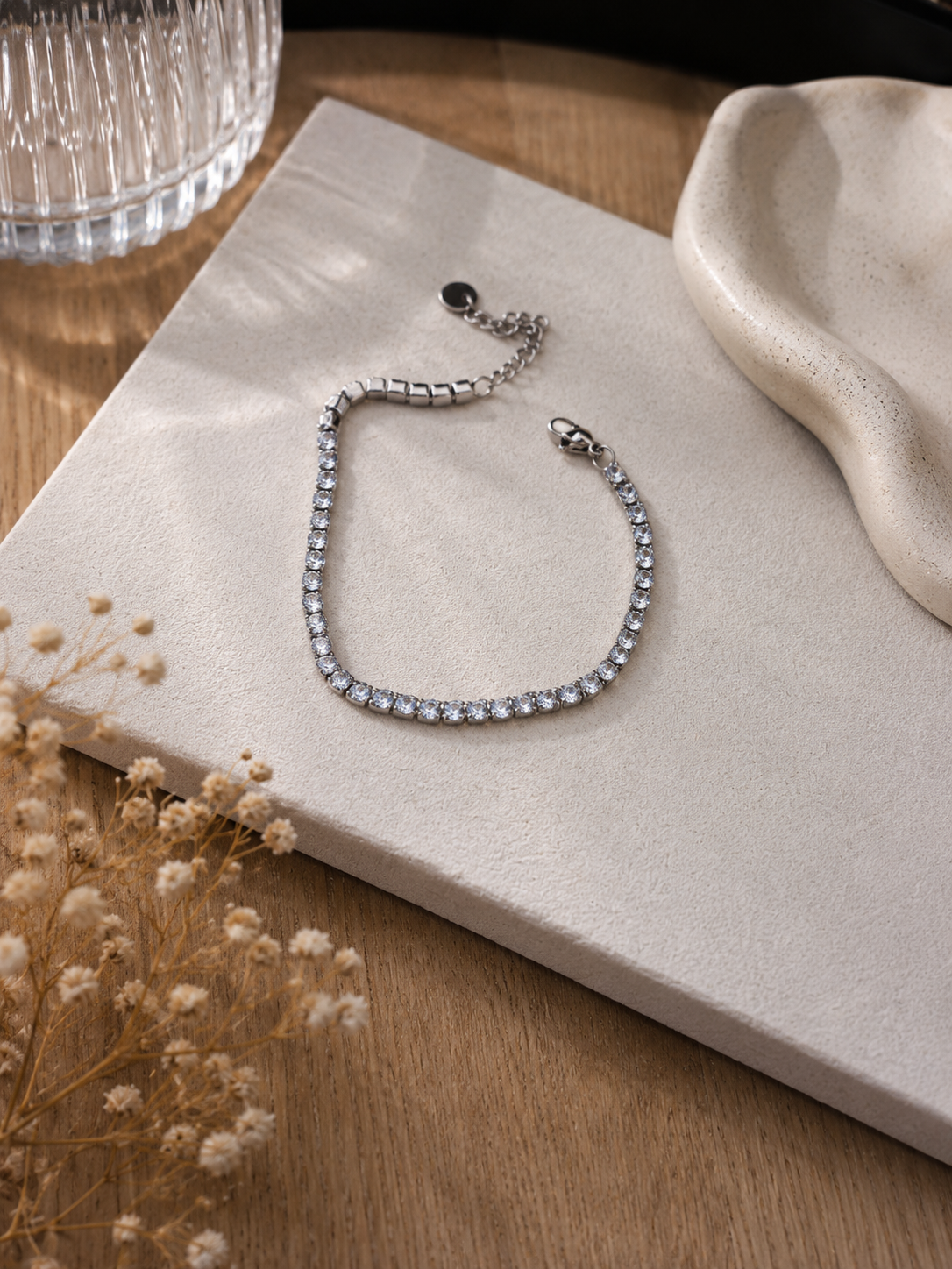 Silver CZ tennis bracelet  